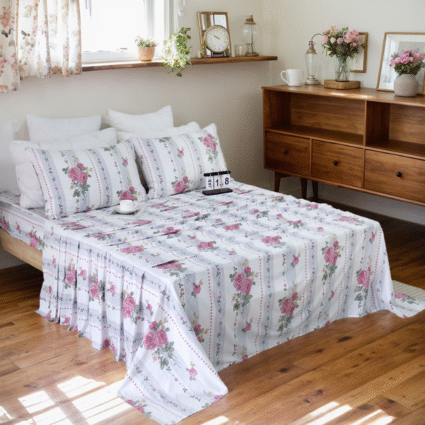 bedding sheet set rose garden