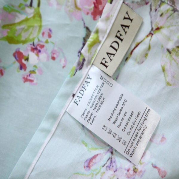bedding sheet set blue floral