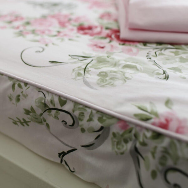 bedding sheet set pink shabby floral