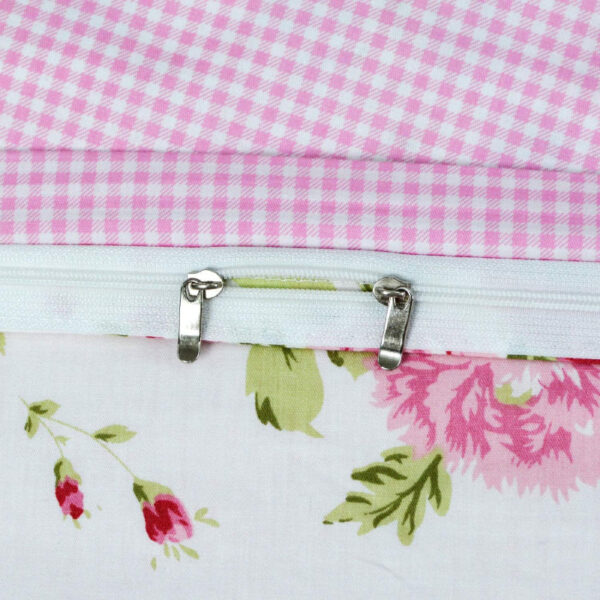 duvet cover set pink grid