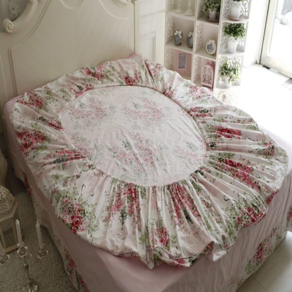 bedding sheet set pink shabby floral