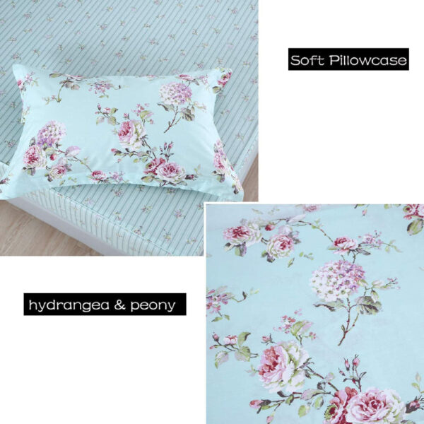 bedding sheet set blue floral