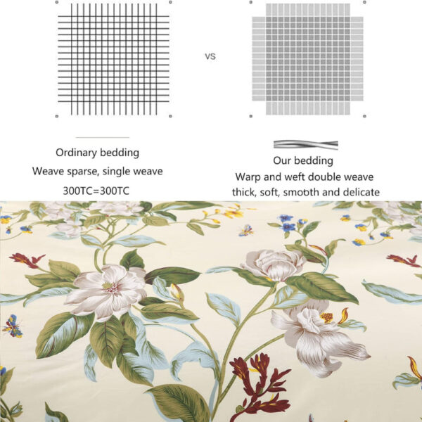 duvet cover set white flower branches