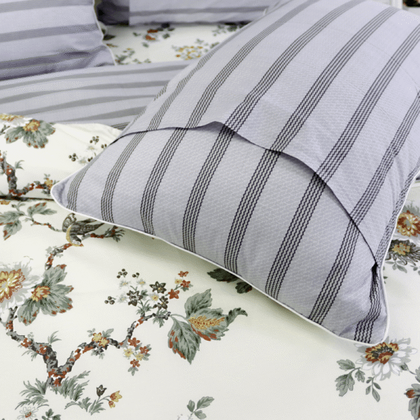 duvet cover set beige bird print