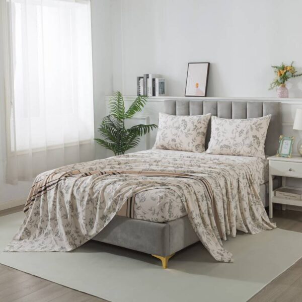 bedding sheet set milky white
