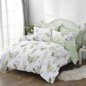 duvet cover set yellow floral green leaf.jpg