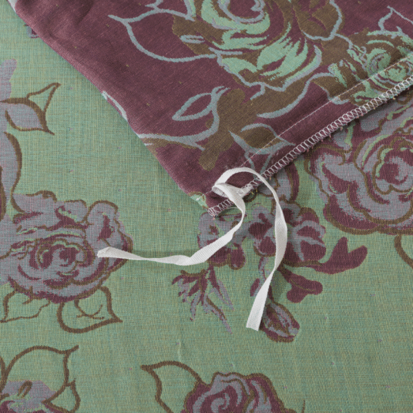duvet cover set green & reddish purple