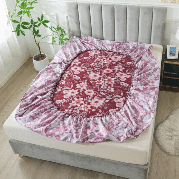 bedding sheet set crimson vines